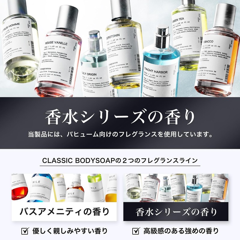 NILE クラシックボディーソープ 400ml フローラルムスク（ローズレインの香り）