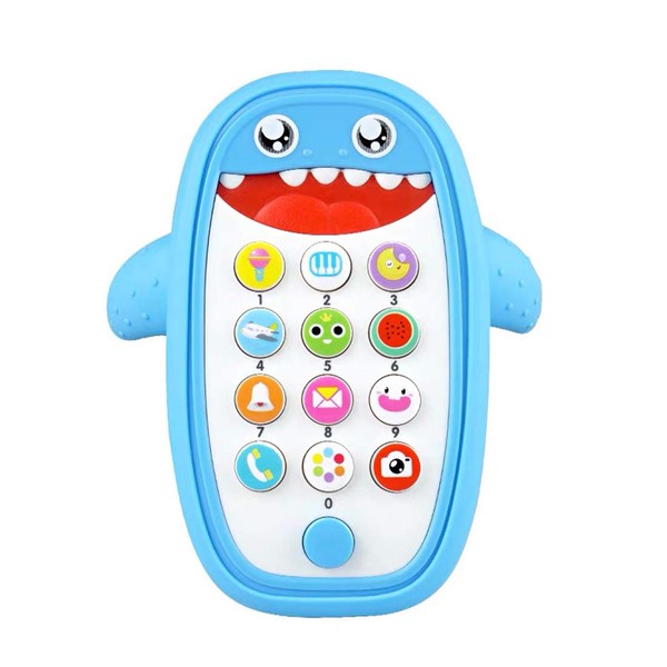 NC SAEDTY Kid Phone Toy for 18+ Months,Music and Games Smart Phone for Toddlers,Role Play Preschool Educational Toys for Boys and Girls (Blue)