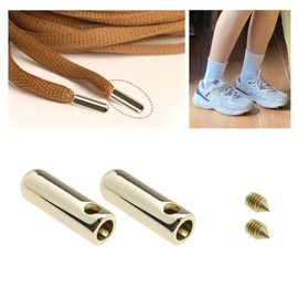 VGOL 24 Sets Metal Aglets Shoelace Tips with Screws Shoelaces Head and Cords End Metal Aglet Replacement Tips for Sneakers Hoodies Bungee Cords Shoelaces 3 Different, Multicoloured