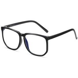 SHEEN KELLY TR90 Blue Light Oversized Safety Glasses Men Women Square Computer Glasses Reduces Eye Fatigue, 001