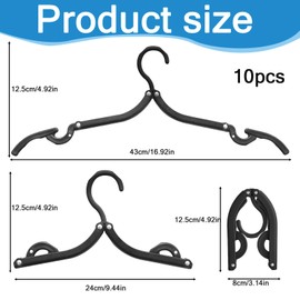 10 Pack Travel Hangers Foldable, Portable Folding Coat Hangers for Travel, Space Saving Clothes Hangers for Business Trip, Camping and Home Use