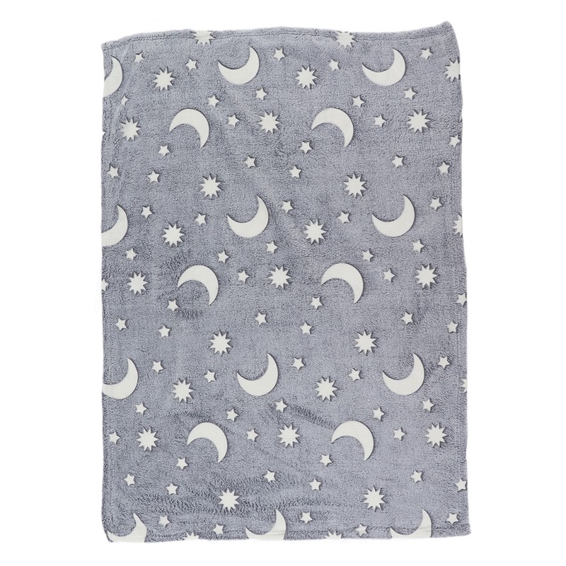 1.5x2m Luminous Blanket Double Side Flannel Star Moon Design Soft