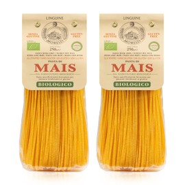 Morelli Organic Gluten Free Linguine Pasta - Wheat Free Pasta Made With Corn - Corn Noodles, Gluten Free Vegan Pasta, Imported Organic Pasta from Italy, Italian Gourmet Food - 8.8 oz (Pack of 2)