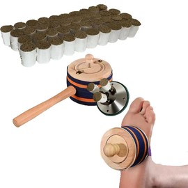 Traditional Moxa Stick Burner Kit, 40 Herbal Moxa Sticks Included, Portable Wooden Moxibustion Holder, No Electricity Needed–Authentic Heat Therapy for Relaxation & Acupoint Massage at Home