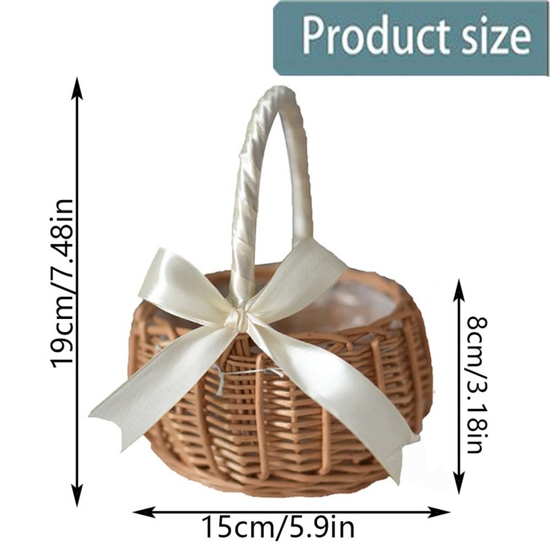 2 Pieces Small Wicker Basket with Handle, Rattan Basket, Scatter