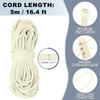 sourcing map 20 Pcs Plastic Cord Locks & 5M/16 ft