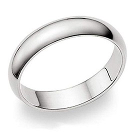 Metal Factory 5MM Sterling Silver High Polish Plain Dome Tarnish Resistant Comfort Fit Wedding Band Ring Sz 7.5