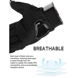 GES Motorcycle Gloves for Men Full Finger Touchscreen Protective Anti-Slip Motocross Gloves for Motorbike, Cycling, Racing(M,Black)