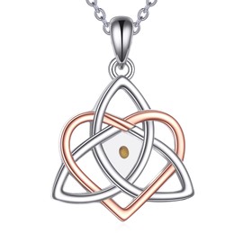 VONALA Senfsamen 925 Sterling Silber Halskette Keltische Herz geformte Liebe Knoten Anhänger Schmuck Geschenk für Frauen Männer