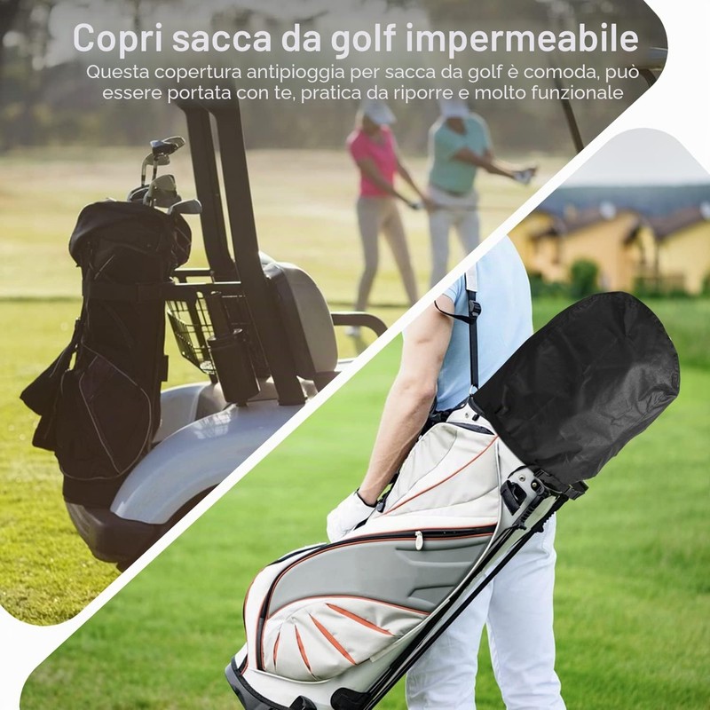 Rilime Copertura antipioggia per sacca da golf, impermeabile, per uomo