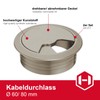 Gedotec Cable Grommet Desk Plastic H1001 Round, Cable Feed-Through Stainless