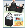 YOREPEK Padded Double Stroller Organizer with Removable Cooler Bag,Fits for