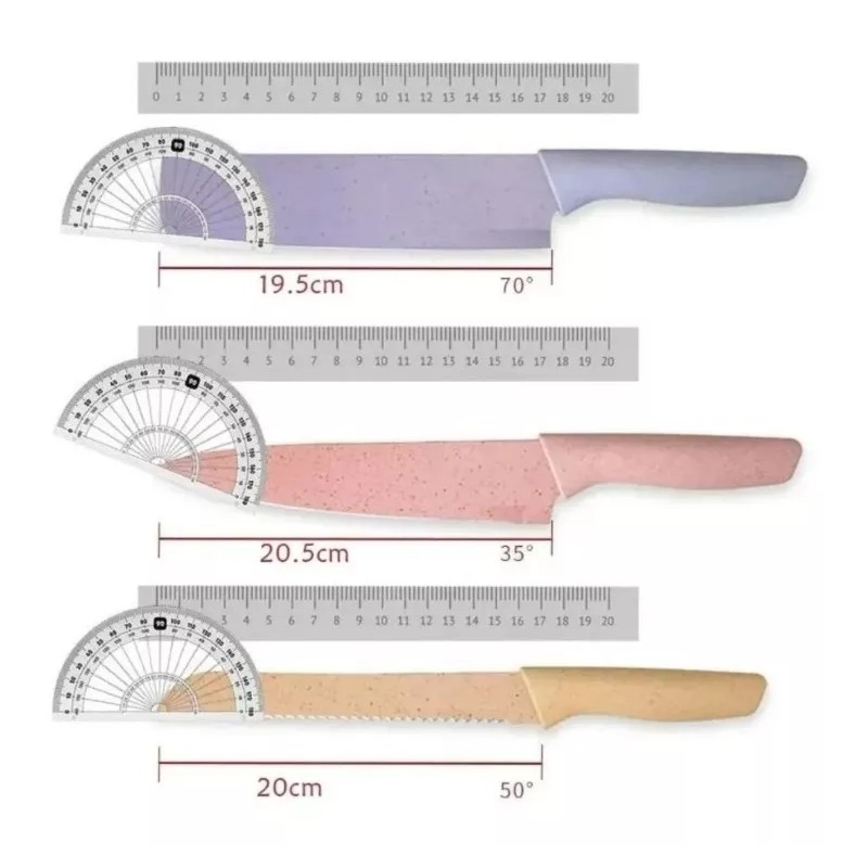 Molin Dollins Set Juego De Cuchillos 6pzs Cubierta Cerámica Color