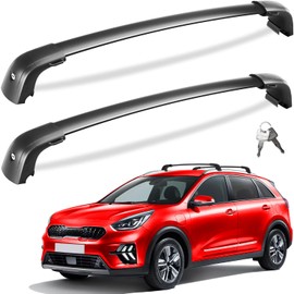 Tuyoung 220lbs Lockable Roof Rack Cross Bars Compatible with KIA NIRO 2017 2018 2019 2020 2021 2022, Heavy Duty Aluminum Roof Rails Crossbars Cargo Bars Canoe Snowboard Rooftop Black Carrier Luggage
