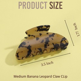 2PCS Tortoiseshell Leopard Hair Clips for Women Girls – Vintage Acetate Claw Clips, Trendy French Style Hair Accessories for Thick or Thin