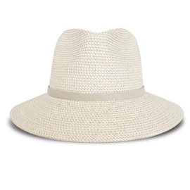 Lucky Brand Women's Summer Straw Wide Brim Boater Panama Adjustable Hat (One Size Fits Most), Leather Tie-Cream, Leather Tie - Cream, One Size