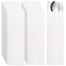 YOUEON 500 Pcs White Kraft Paper Silverware Bags Churro Bags, 3 x 9.8 in Greaseproof Silverware Sleeves, Food Bag Bulk for Kitchen Cutlery, Bread, Treats, Cookies, Party Supplies, Table Setting