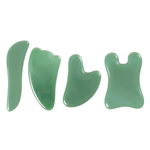 4 Pcs Gua Sha Massage Tool, Gua Sha Facial Tools for Massage Therapy, Guasha Scraping Massage Tools for Face, Back, Arm, Neck and Body, Facial Slimming, Acupuncture Treatment, Lymphatic Drainage