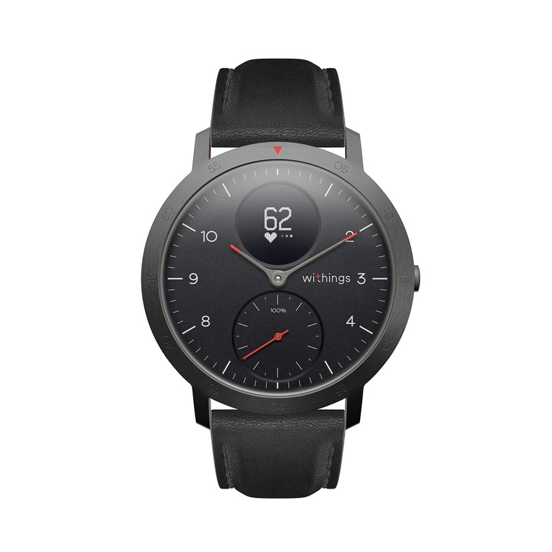 Withings Leather Sport Buckle Wristband, Black