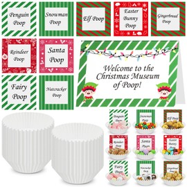 Vesici 9 Set Elf Decoration Kit Christmas Elf Treat Bowls with Red and Green Cards Welcome Christmas Card for Xmas Fun Idea Holiday Treats Making Cupcake Decorations Xmas Party Supplies