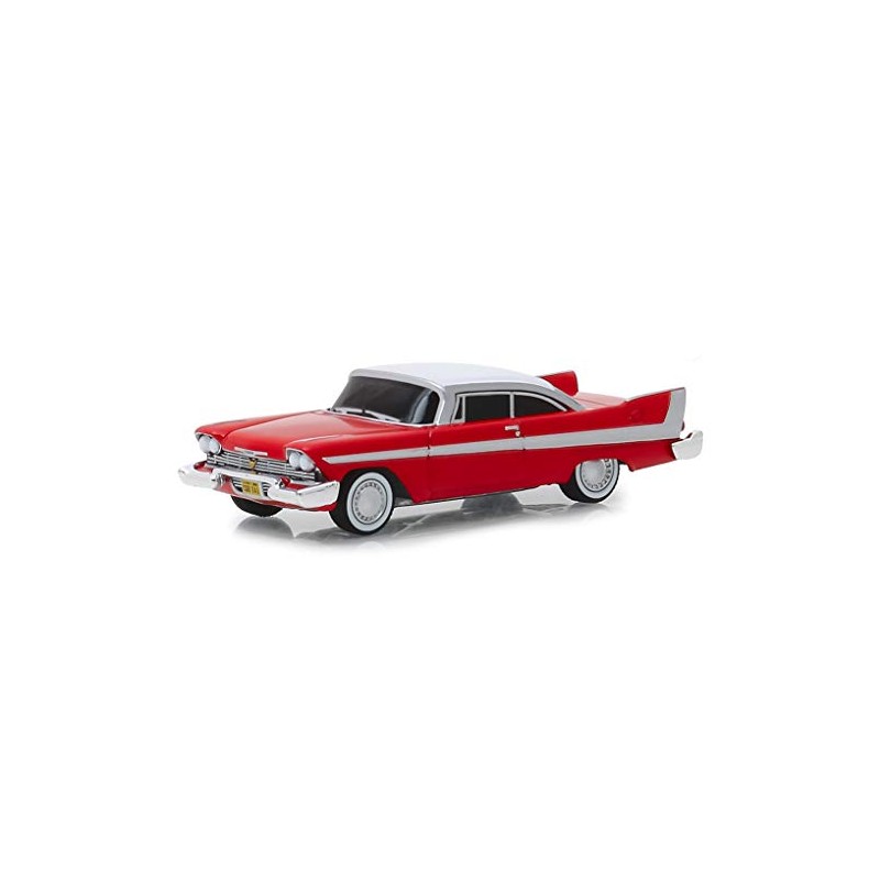 Greenlight 1958 プリムス・フューリー レッドとホワイトトップ イービルバージョン (ブラックアウトウィンドウ) クリスティン (1983) 1/64 ダイキャストモデルカー