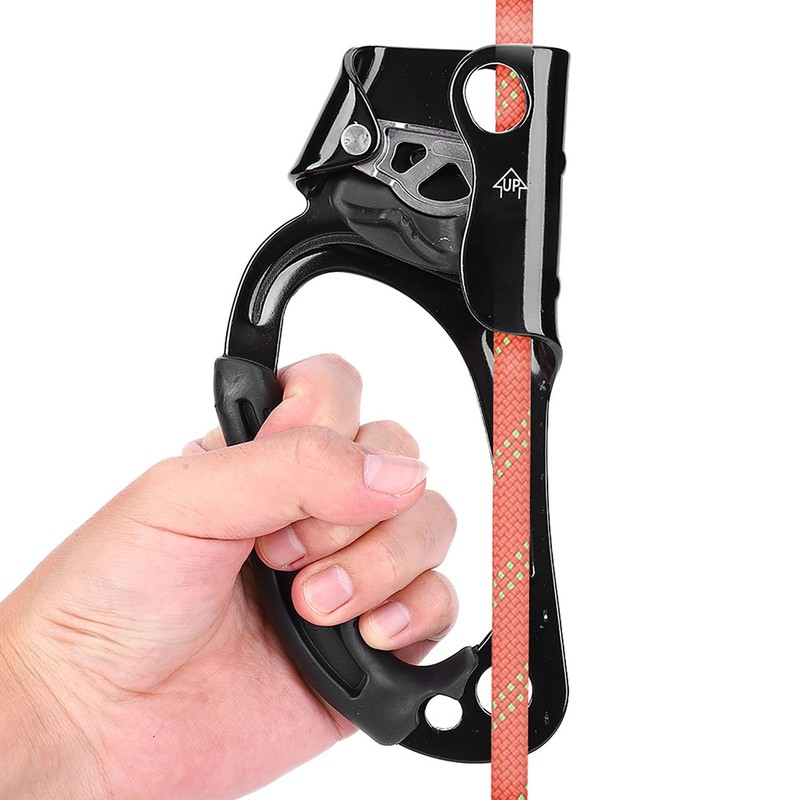 Outdoor Mountaineering Climbing Left Hand Rappelling Gear Equipment Rope Clamp