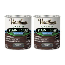 Varathane Semi-Gloss Water-Based Exterior Spar Urethane, Quart, Kona, 2 Pack