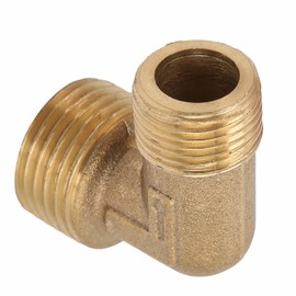 Elbow Check Valve, 90 Degree Forged Elbow 1100W Air Compressor Check Valve for Male And Female Pipes Of Different Diameters for Air Compressor Supplies(1/2 * 3/8 without chamfer)