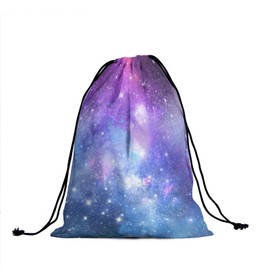Purple Galaxy Drawstring Grip Bag - Starry Sky Grip Bags for Gymnastics Outer Space Drawstring Pouch Universe Nebula String Bag for Gym Sports Storage