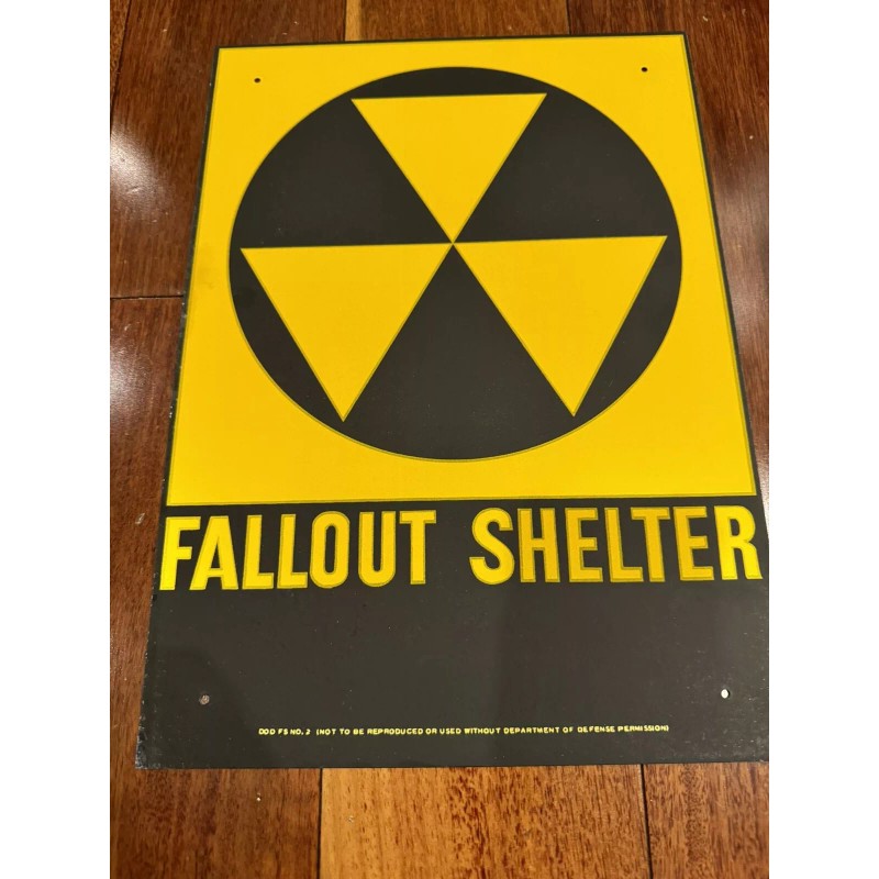 FALLOUT SHELTER SIGN Original U.S. Gov Issue. 10x14 Steel