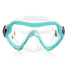 Children's Diving Goggles, Swimming Goggles Children 6-16 Years for Boys Girls, Snorkel Mask Children with Nose, 180° Panorama HD Anti Fog Anti-Leak Diving Goggles for Diving, Snorkelling and Swimming