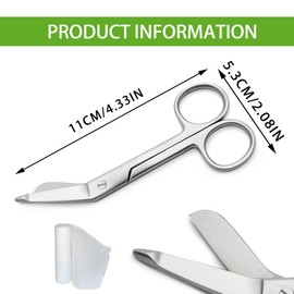 Bandage Scissors Care, Bandage Scissors, Stainless Steel, Precise Cut Surgical Scissors, Reusable Stainless Steel Bandage Scissors, Nurse, for Dressing, Plasters and Dresses