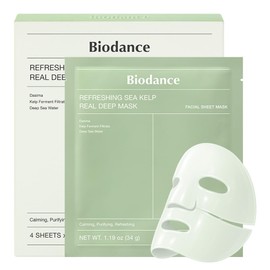 BIODANCE Mascarilla refrescante de algas marinas profundas, mscara de hidrogel durante la noche, calmante, control de aceite y sebo, cuidado de...    
