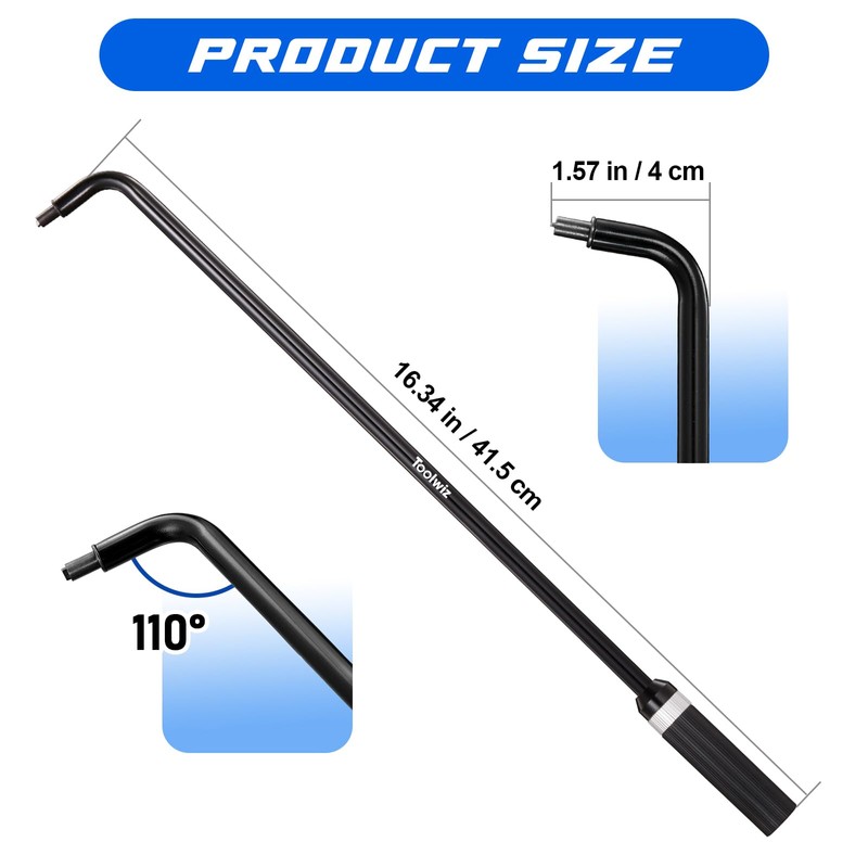 Toolwiz Pilot Screw Adjustment Tool with 110° Angled Head, 16.34"