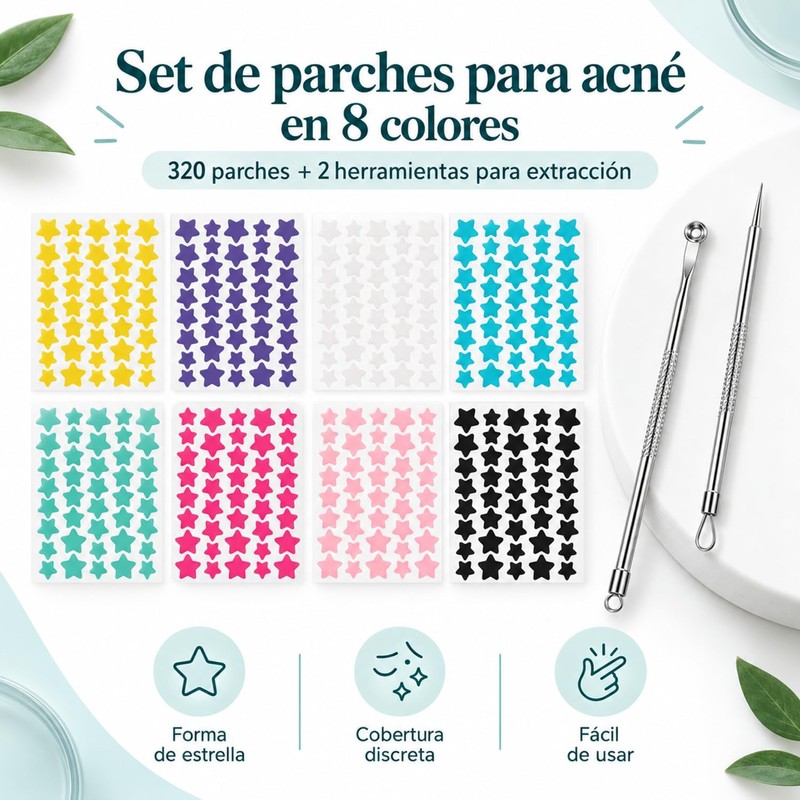 Parches para Acne, 320 Pcs Parches para Granos Estrella de