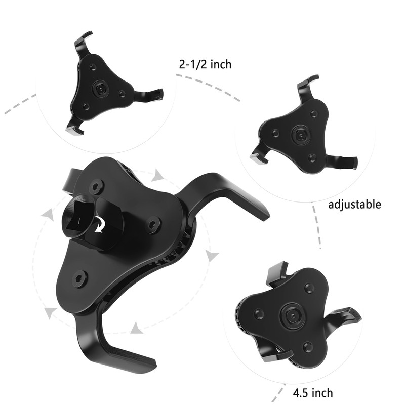 carleef Adjustable Oil Filter Wrench Tool,3 Jaw 2 Way Oil