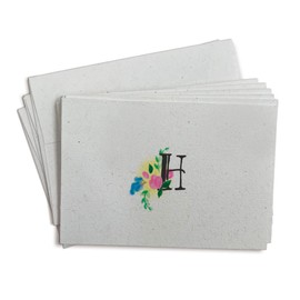 Sugartown Greetings Floral Monogram Note Cards - 24 Stationery Note Cards with Envelopes (Letter H)