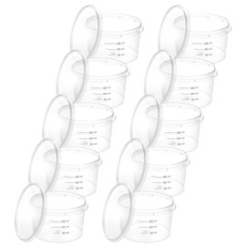 MiG Plastic Containers, Plastic Containers, Storage Box with Lid for Small Items and for Food Contact, Capacity 200 ml, Pack of 10