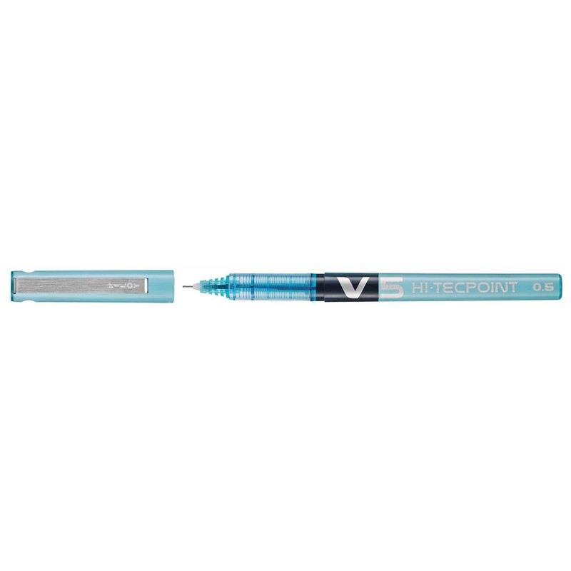 Pilot V5 Hi-Tecpoint Liquid Ink Fine Turquoise Paste (Pack of