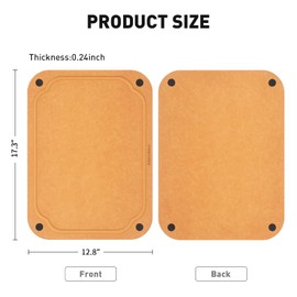 CompactStone all-around chopping board with antiskid feet and juice tank 12.8 * 17.3 * 0.24 L /orange double-sided cut board pro over the sink cutting board