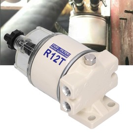 Aramox Fuel Filter Water Separator, Marine Spin-On Fuel Filter Water Separator 30 GPH Flow Rate with Self-Bleeding Drain R12T Replacement