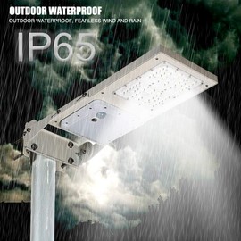 Gebosun 30W Outdoor LED Solar Street Light，IP65 Waterproof White 6000K Solar Security Light Motion Sensor Dusk to Dawn with Adjustable Mounting Bracket Suitable for Pole-Mounted & Wall-Mounted