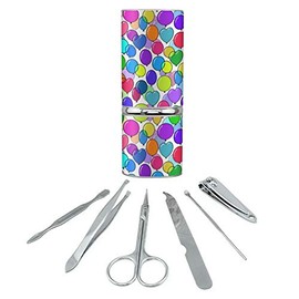 Colorful Balloons Pattern Stainless Steel Manicure Pedicure Grooming Beauty Care Travel Kit