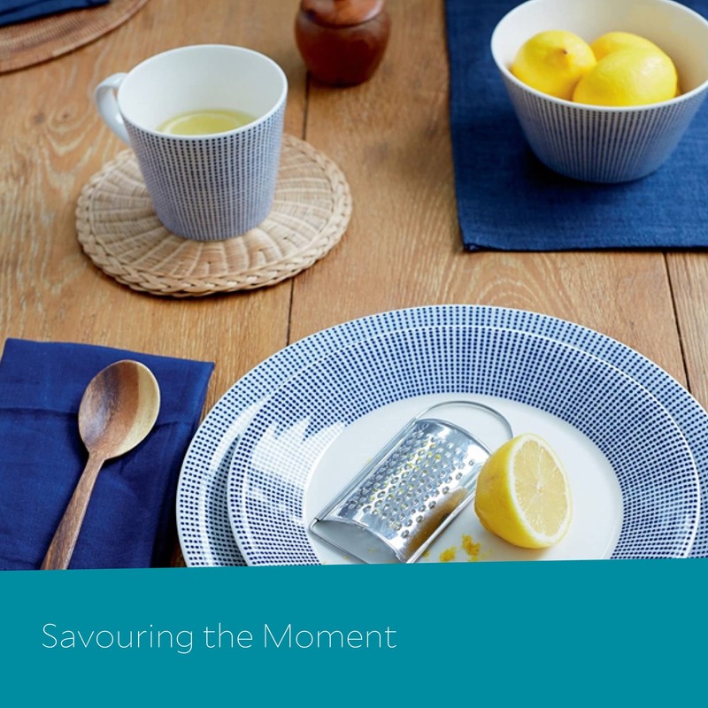 Royal Doulton Pacific Mixed Patterns Dinner Plates, 11.4", Blue/White, Set