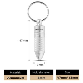 KEENUSN Cigar Punch Cutter Cigar Hole Opener Mini Portable Screw Out Stainless Steel Puncher with Key Chain Fit All Cigar Size(Silver)