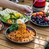 TOMSHOO Titanium Round Camping Plate Outdoor Ultralight Portable Tableware Cookware