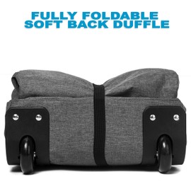 Bago Rolling Duffle Bag with Wheels - 30" 100L Foldable Weekender Bag, Waterproof Travel Duffel Bags Heavy Duty lightWeight Duffle Bag for Traveling, Rolling Duffel Bags with Wheels (Snow Gray)