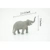 Safari Asian Elephant Toy, Grey, Rubber Animal, Realistic Model Gift,