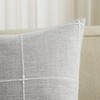 YZJZEDS 2 Packs Grid Embroidery Lumbar Throw Pillow Covers, 12x20