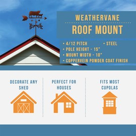 SWEN Products Cow and Calf Weathervane (Roof Mount Included)